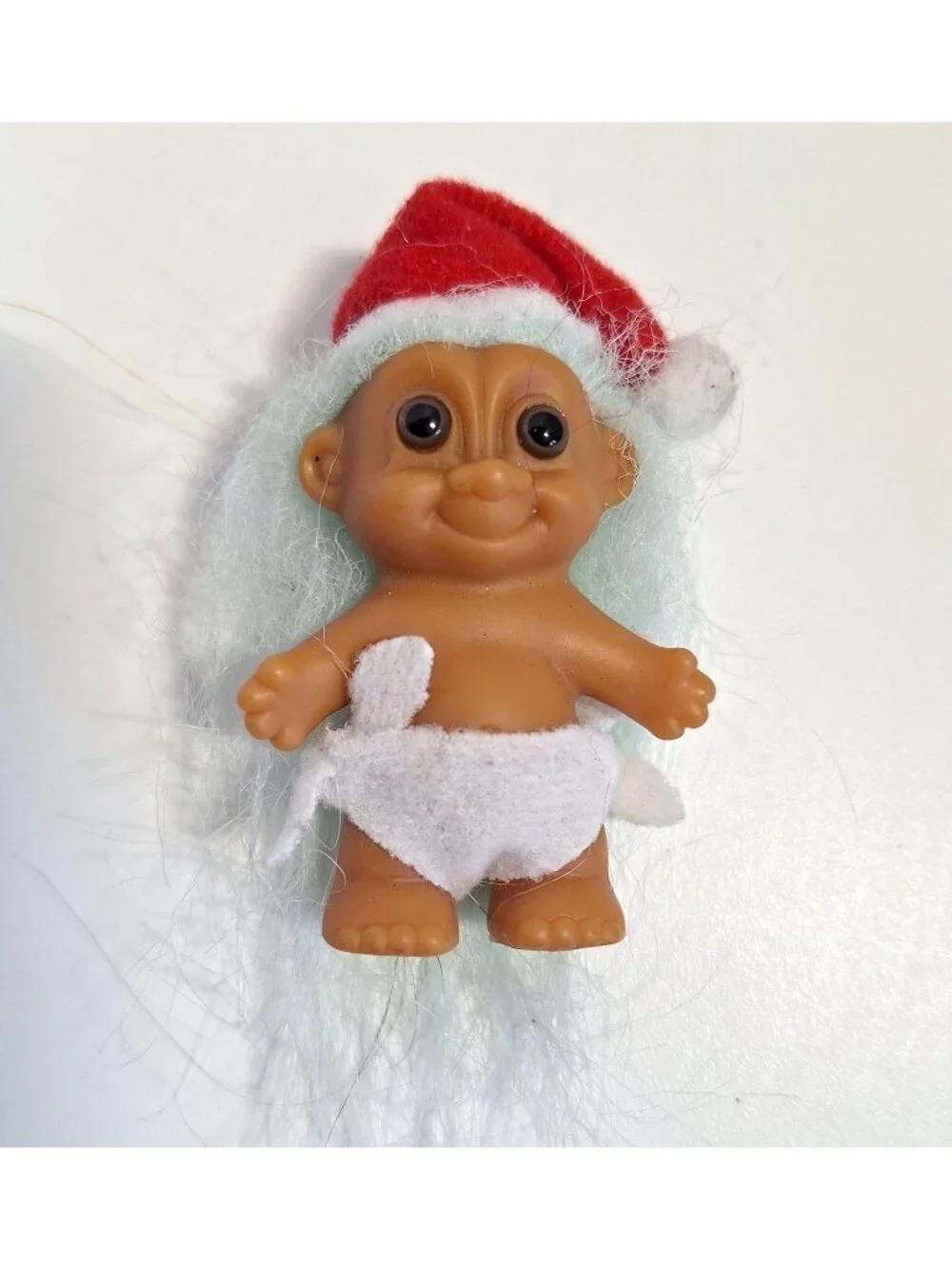 Baby Santa Troll Doll Diaper Light Blue Hair 2